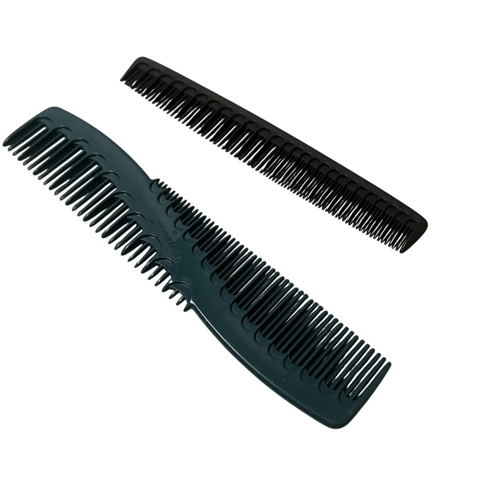Tupperware Vtg Lot 2 Combs Double Sided 8" Emerald & Teasing Styling 7"Black New
